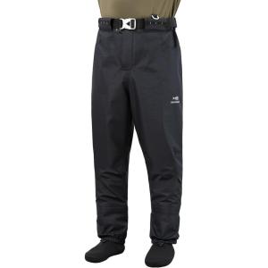 imageBASSDASH Mens Breathable Wading Pants Waist Waders with Pockets Waterproof Fly Fishing Stocking Foot Lightweight FW09Black