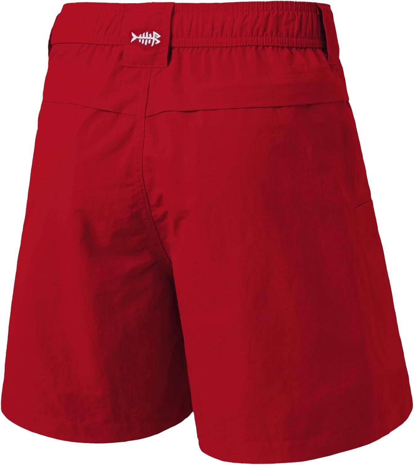 imageBASSDASH Mens 6quot Fishing Shorts UPF 50 Water Resistant Quick Dry Hiking Cargo Shorts with Multi PocketChili Red