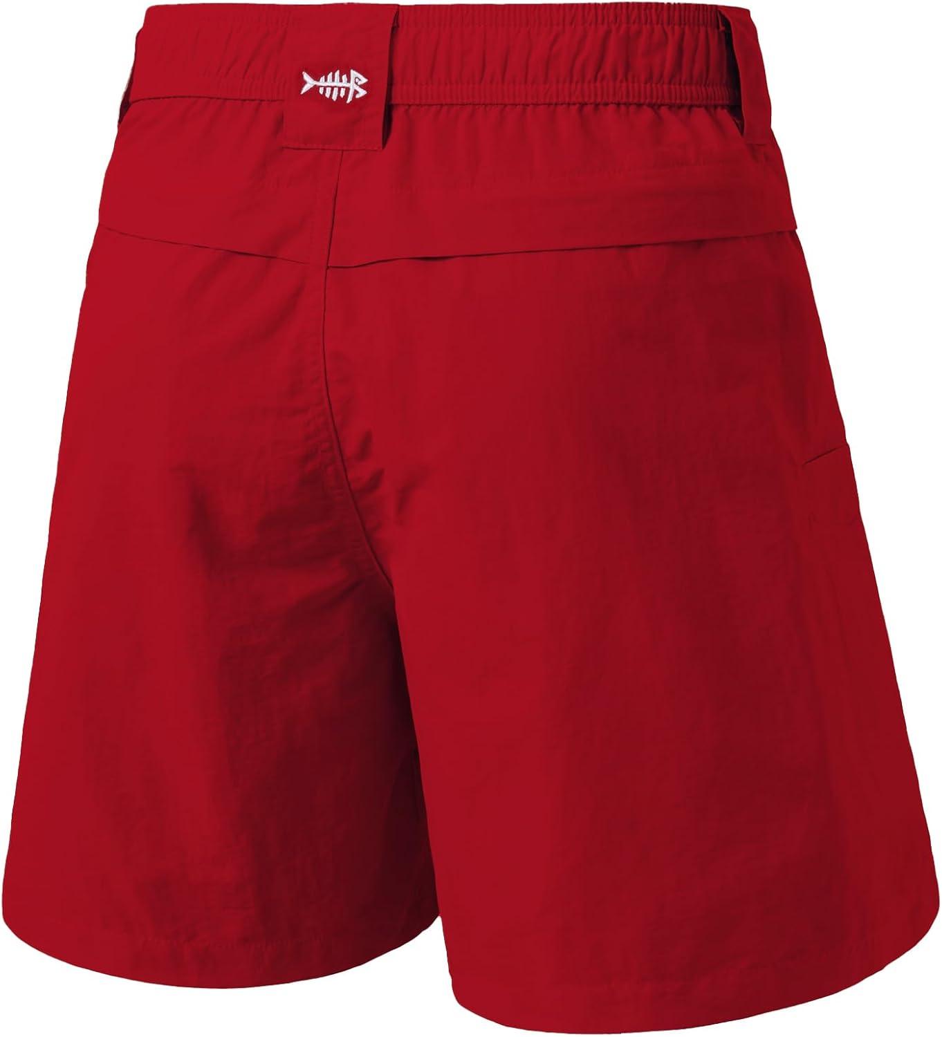 imageBASSDASH Mens 6quot Fishing Shorts UPF 50 Water Resistant Quick Dry Hiking Cargo Shorts with Multi PocketChili Red
