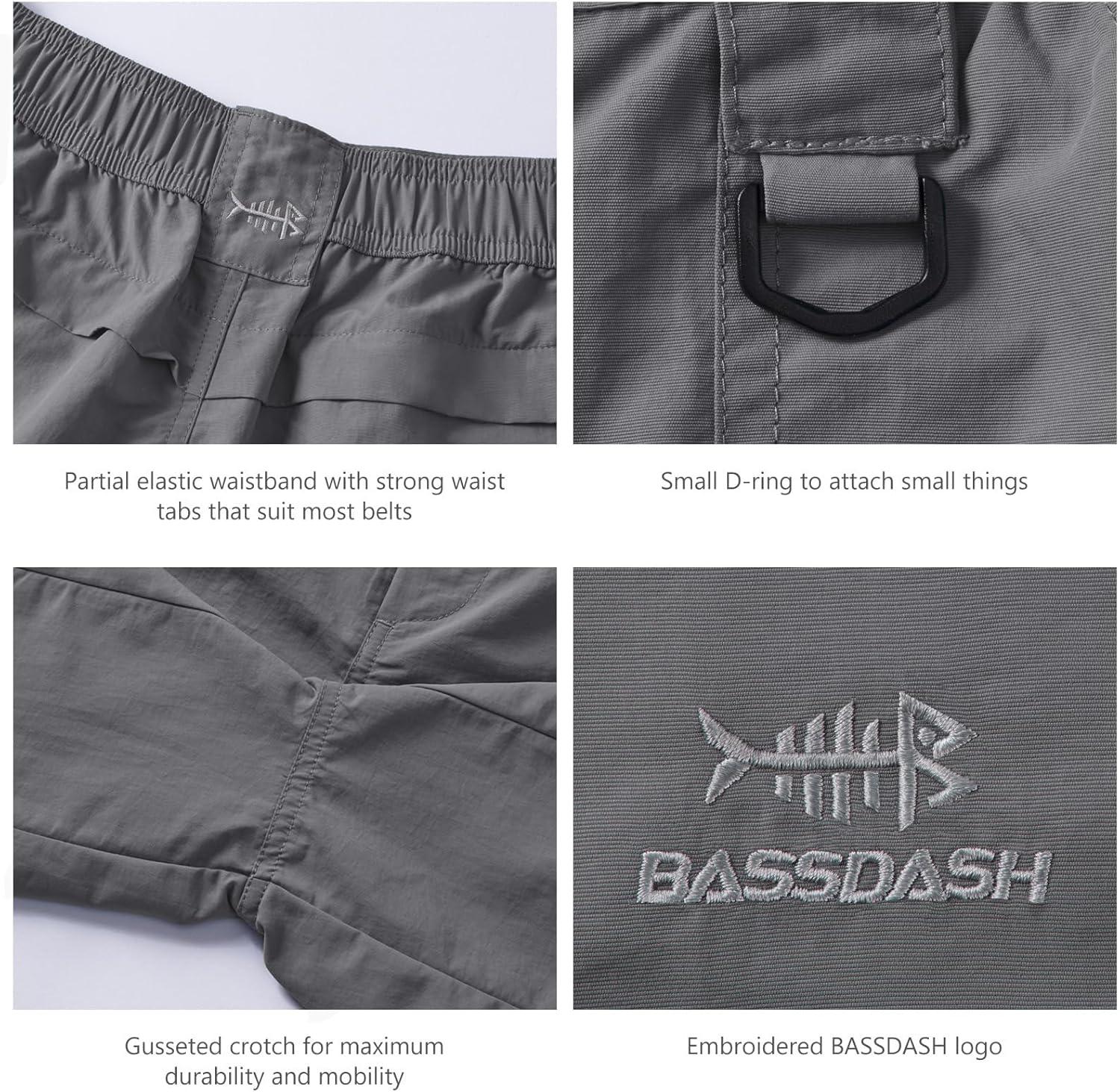 imageBASSDASH Mens 6quot Fishing Shorts UPF 50 Water Resistant Quick Dry Hiking Cargo Shorts with Multi PocketDark Grey