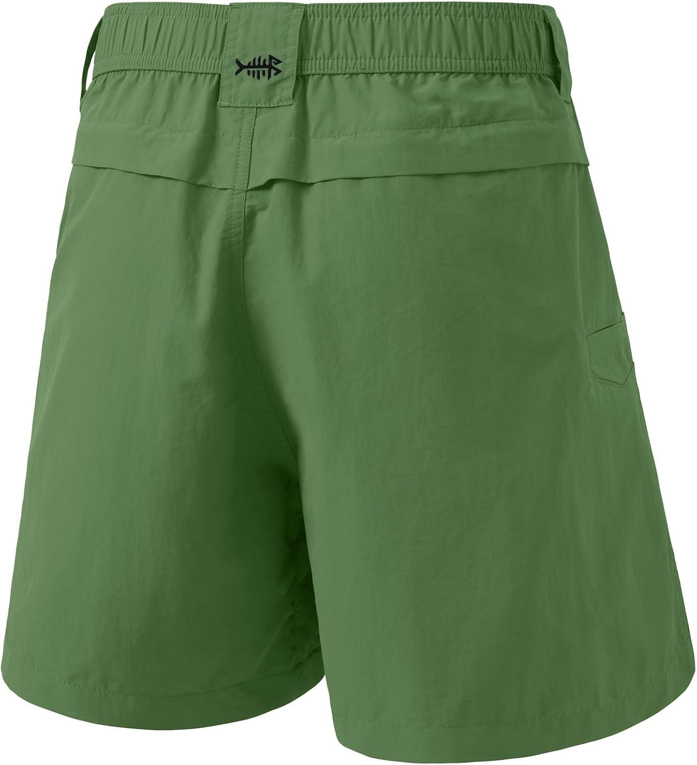 imageBASSDASH Mens 6quot Fishing Shorts UPF 50 Water Resistant Quick Dry Hiking Cargo Shorts with Multi PocketGreen