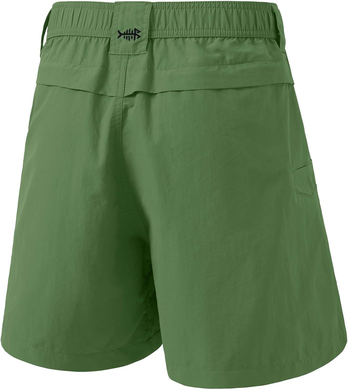 imageBASSDASH Mens 6quot Fishing Shorts UPF 50 Water Resistant Quick Dry Hiking Cargo Shorts with Multi PocketGreen