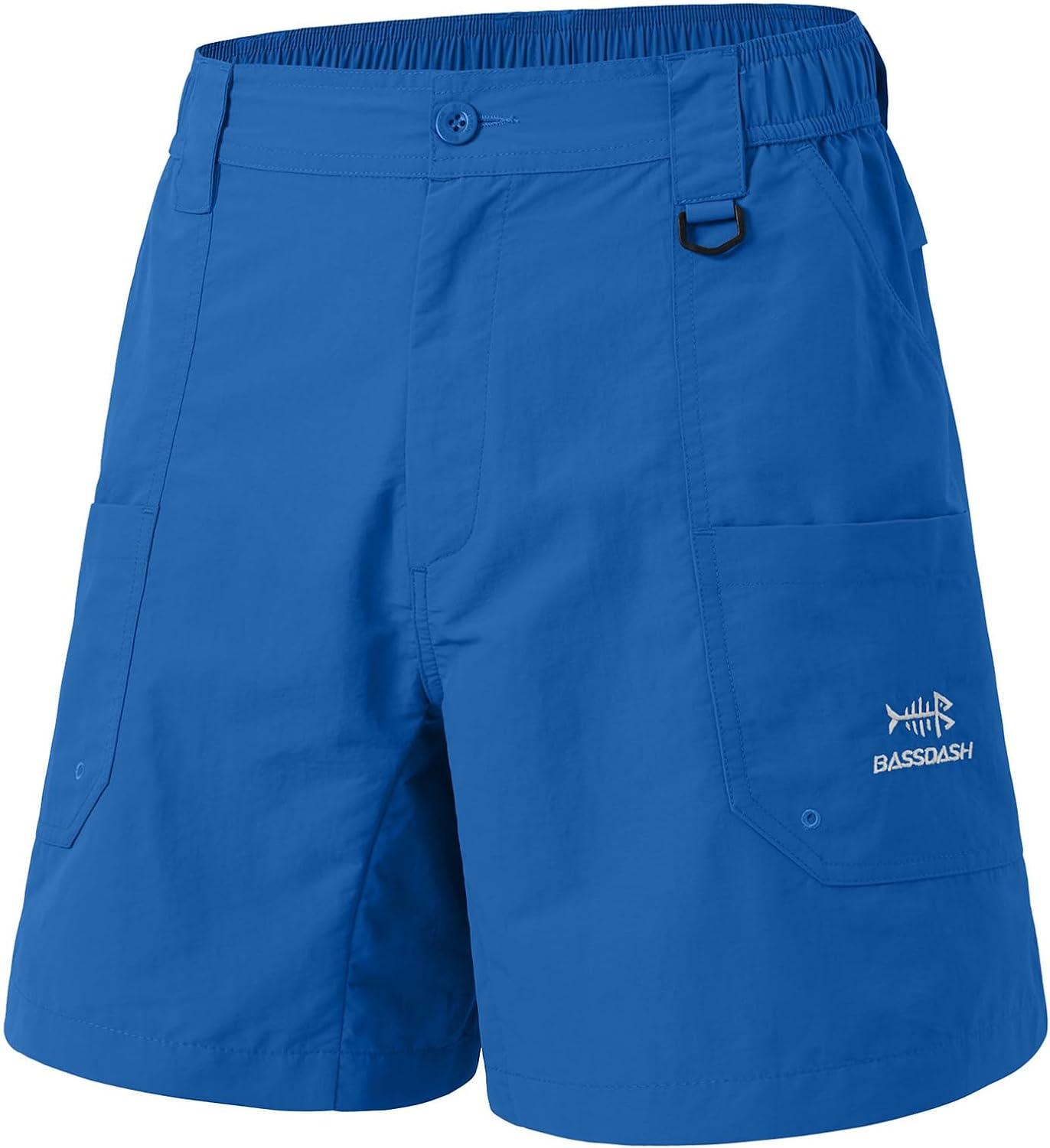 imageBASSDASH Mens 6quot Fishing Shorts UPF 50 Water Resistant Quick Dry Hiking Cargo Shorts with Multi PocketVivid Blue