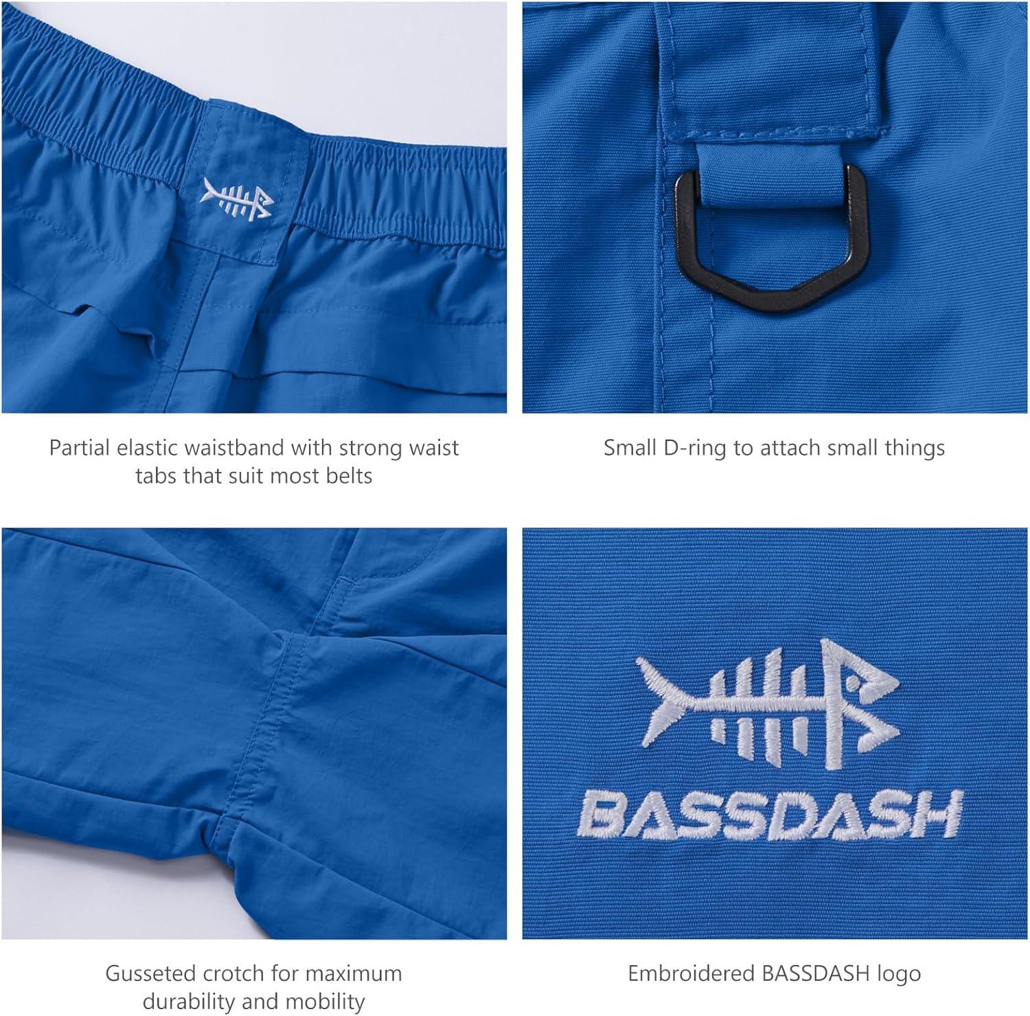 imageBASSDASH Mens 6quot Fishing Shorts UPF 50 Water Resistant Quick Dry Hiking Cargo Shorts with Multi PocketVivid Blue