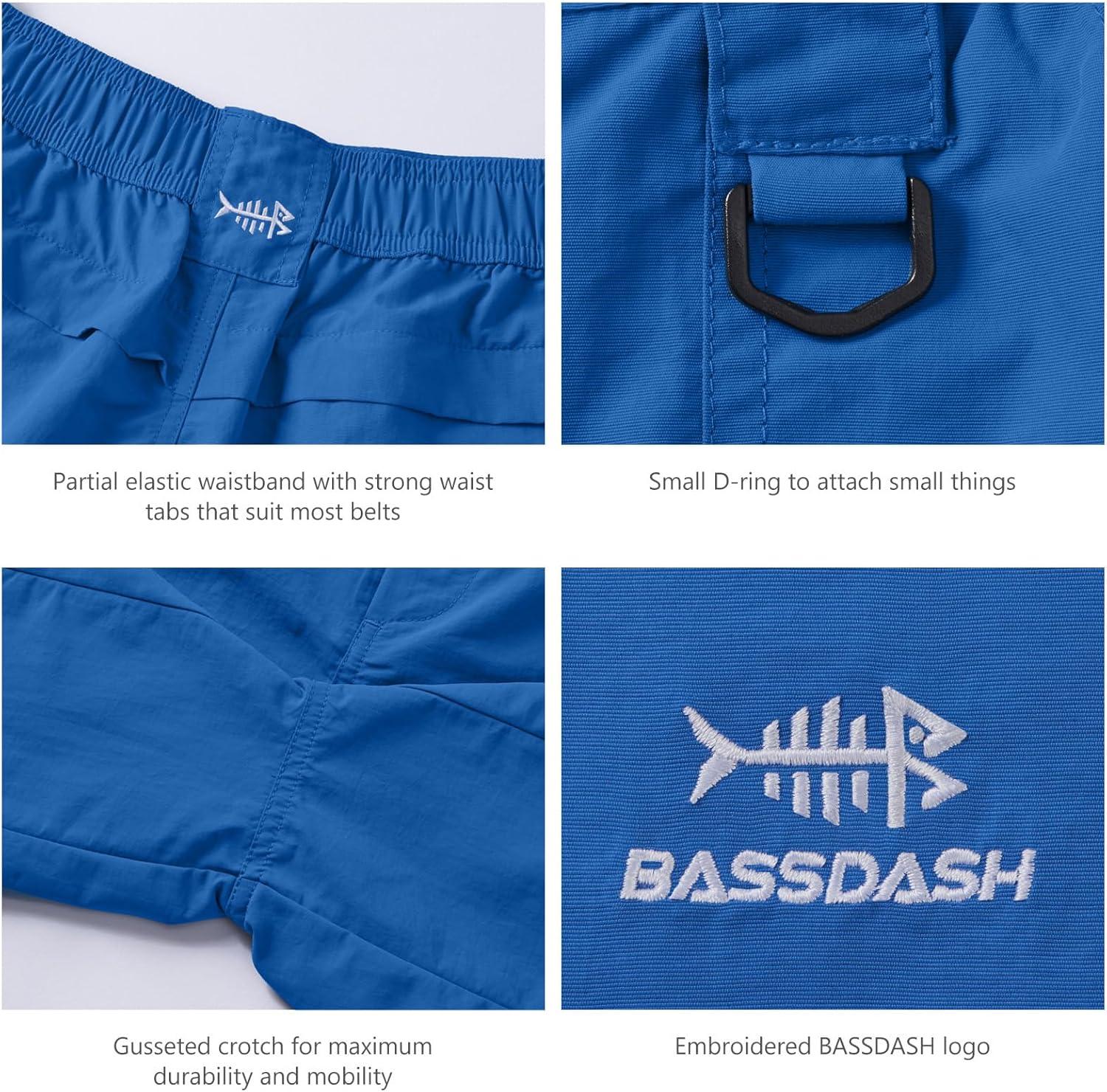 imageBASSDASH Mens 6quot Fishing Shorts UPF 50 Water Resistant Quick Dry Hiking Cargo Shorts with Multi PocketVivid Blue