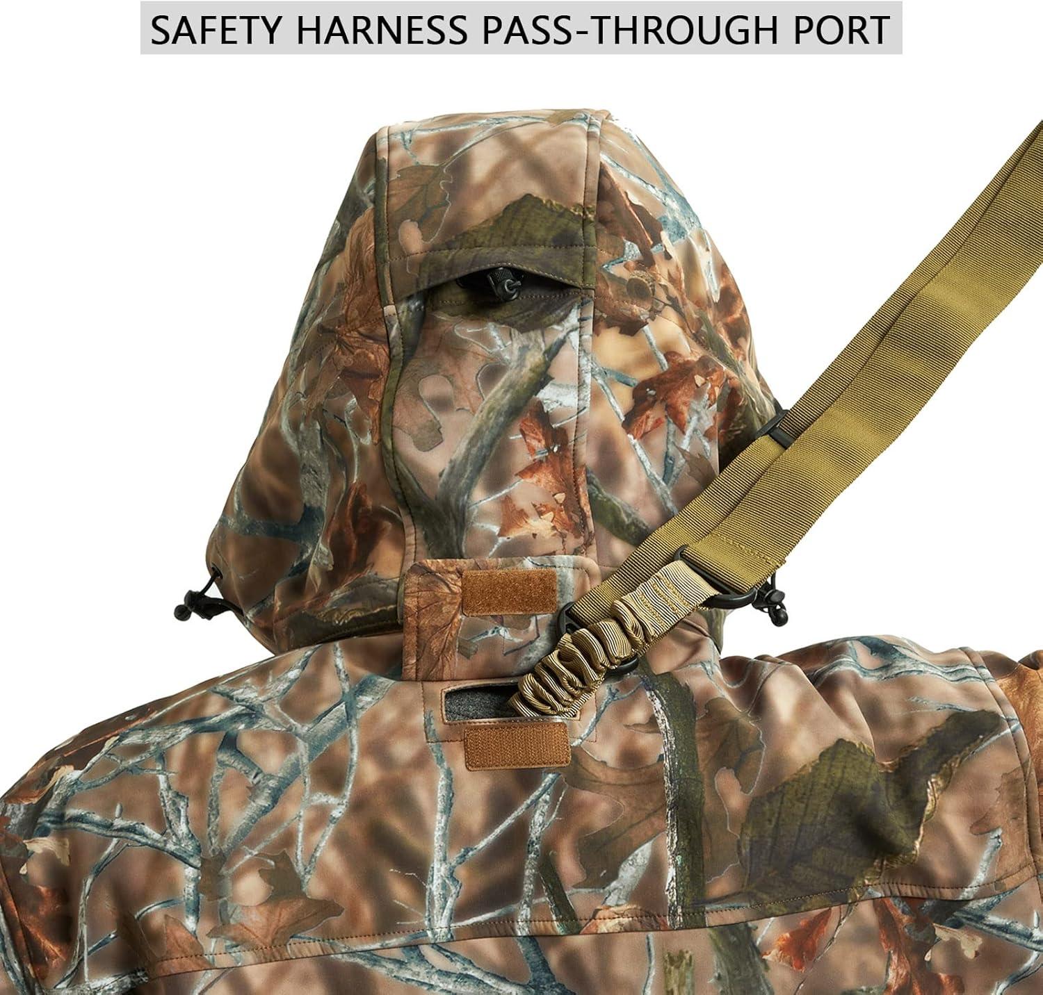 imageBASSDASH Splice Insulated Hunting Fishing Softshell Jackets with Face Cover Water Resistant for Men Windproof Fleeced Coat