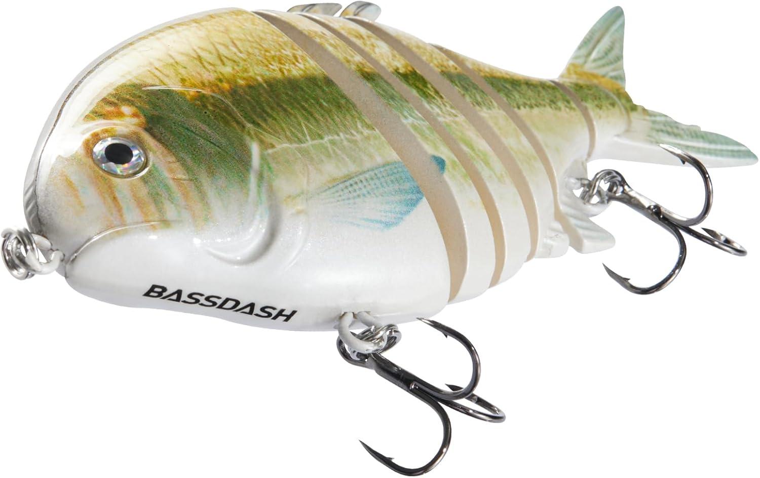 imageBassdash SwimPomfret Hard Swimbaits with Builtin Steel Balls 39in 13oz Casting Panfish Bluegill Fishing Lure for Bass Walleye Pike Fishing