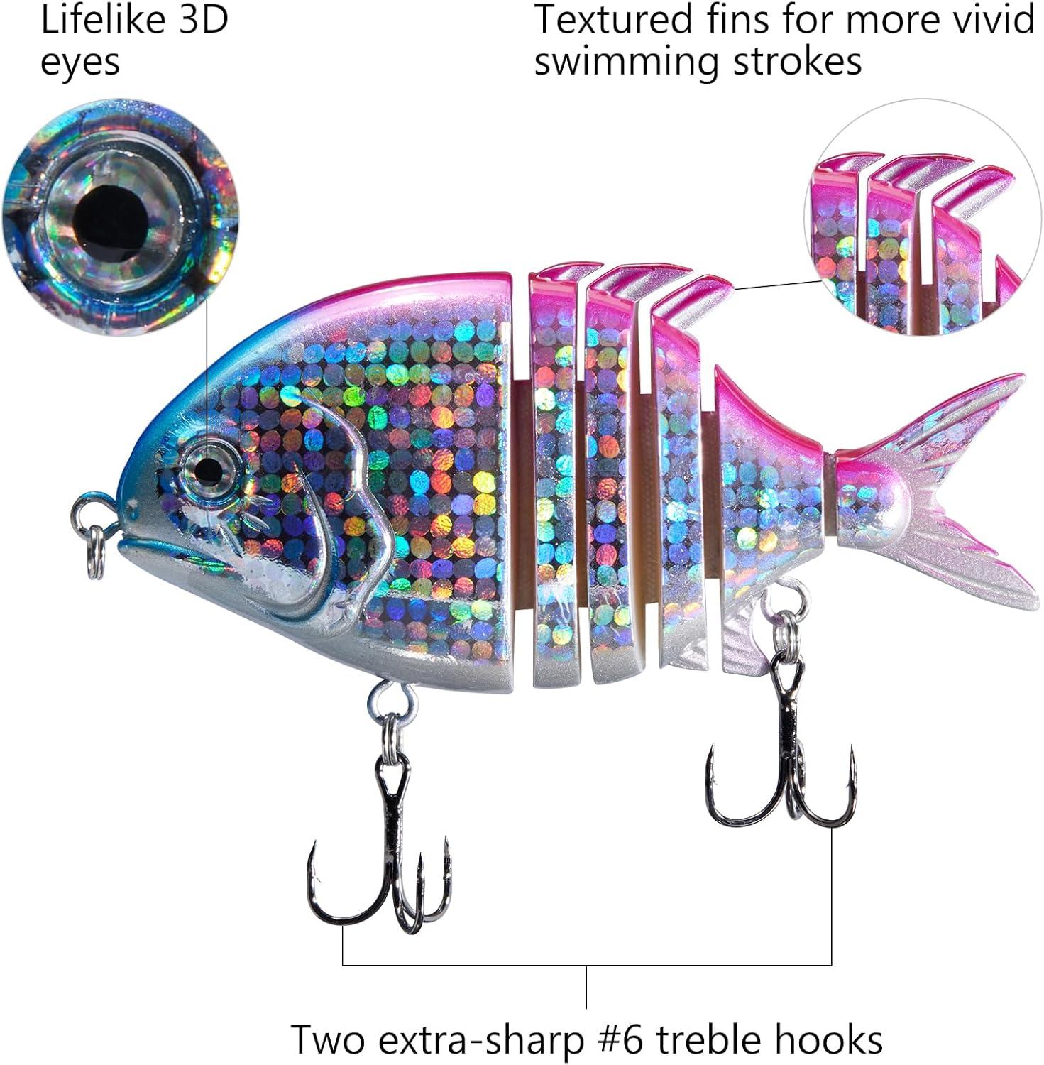 imageBassdash SwimPomfret Hard Swimbaits with Builtin Steel Balls 39in 13oz Casting Panfish Bluegill Fishing Lure for Bass Walleye Pike Fishing