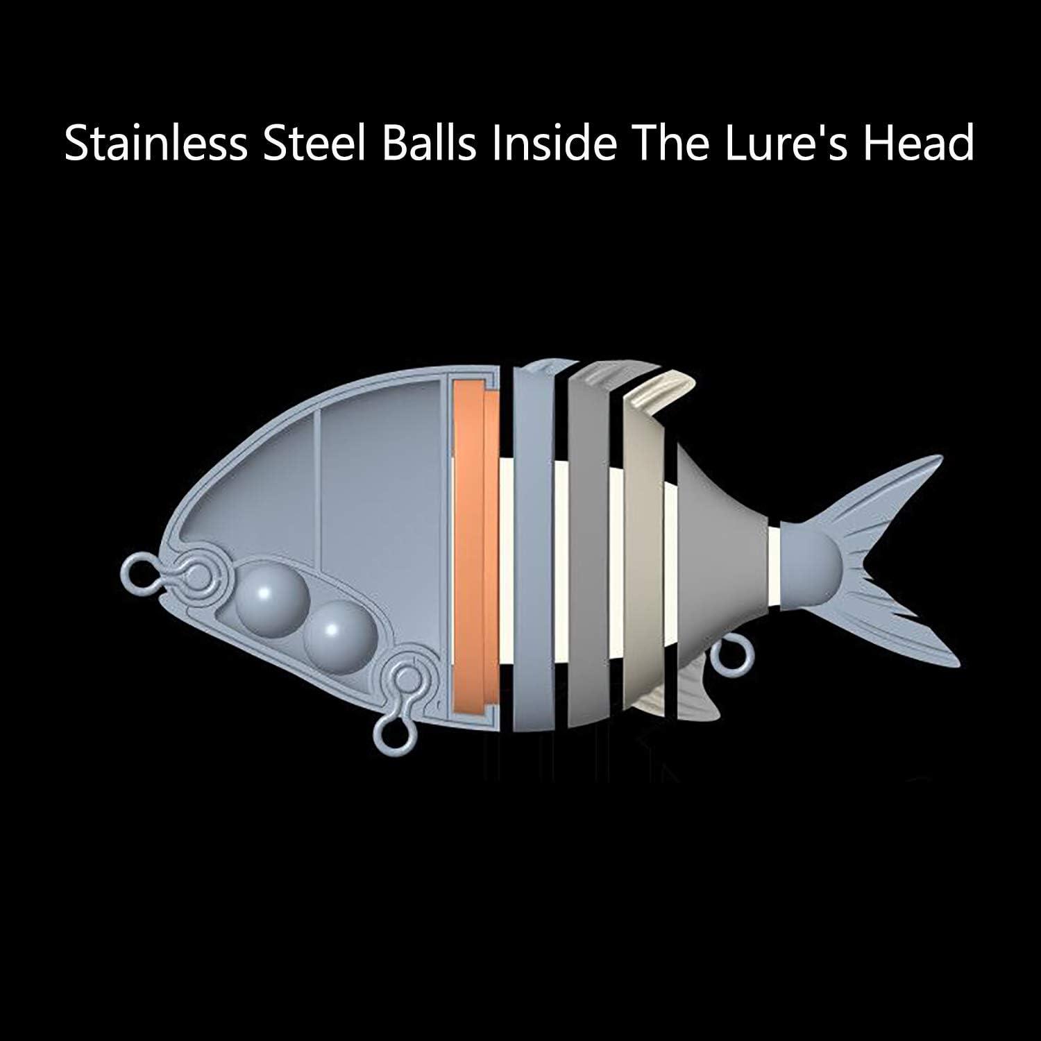imageBassdash SwimPomfret Hard Swimbaits with Builtin Steel Balls 39in 13oz Casting Panfish Bluegill Fishing Lure for Bass Walleye Pike Fishing
