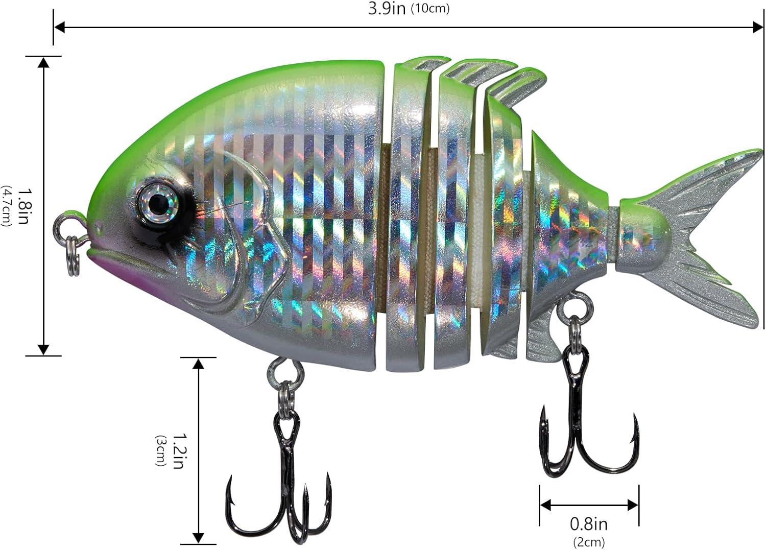 imageBassdash SwimPomfret Hard Swimbaits with Builtin Steel Balls 39in 13oz Casting Panfish Bluegill Fishing Lure for Bass Walleye Pike Fishing