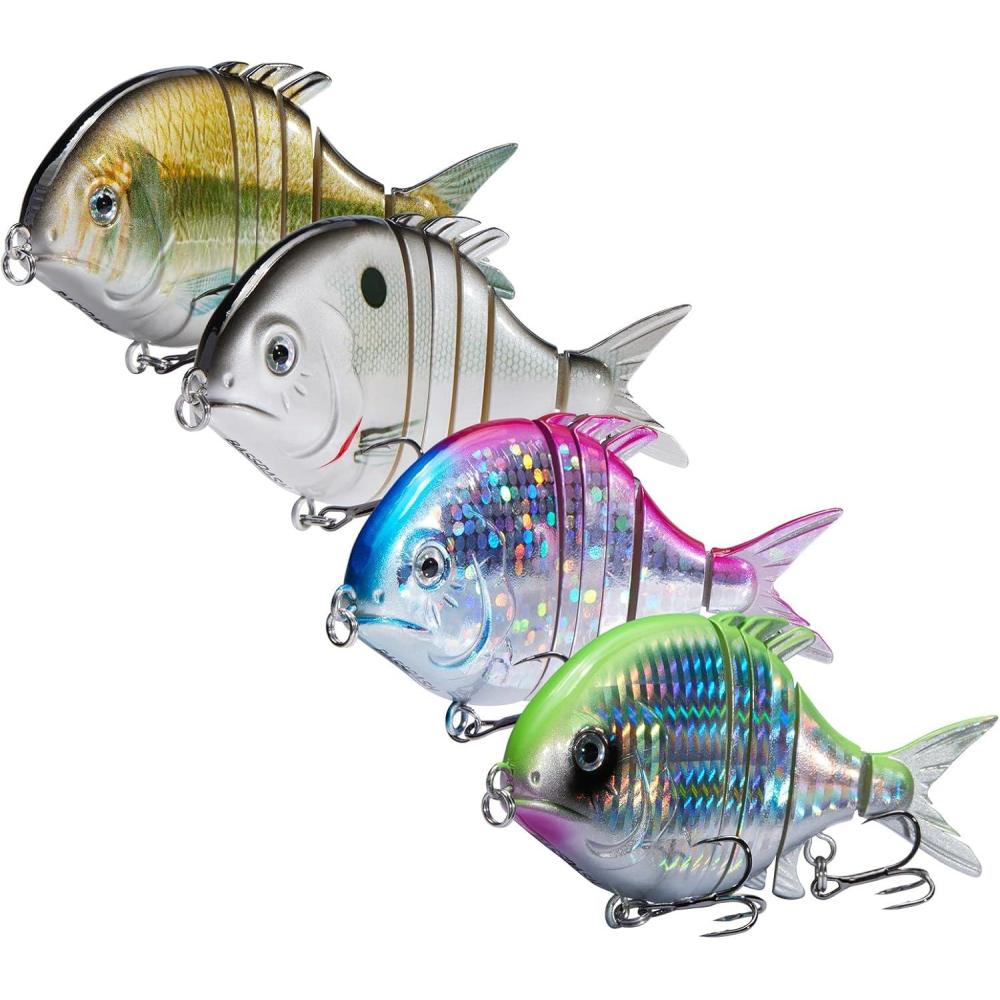imageBassdash SwimPomfret Hard Swimbaits with Builtin Steel Balls 39in 13oz Casting Panfish Bluegill Fishing Lure for Bass Walleye Pike Fishing