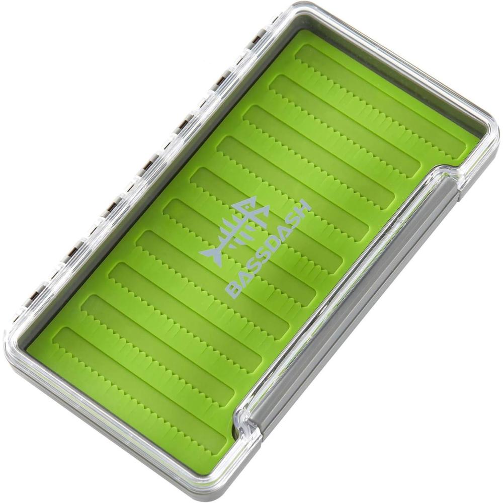 imageBassdash Waterproof Fly Box SingleDouble Sided Fishing Flies Storage With FoamSilicone Slits Insert Type 9226 Silicone Slits 93x51x10
