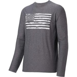imageBASSDASH Vintage American Patriotic Flag Mens Fishing Shirt Long Short Sleeve