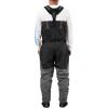 imageBASSDASH VORTEXIS Mens Zippered Breathable Chest Waders Waterproof for Fly Fishing Hunting Stocking Foot LightweightBlackGrey