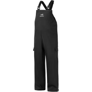 imageBASSDASH Mens Waterproof Fishing Bibs Stain Resistant Rain Pants Adjustable Lightweight PuCoated Workwear OverallsBlack