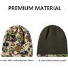 imageBASSDASH Reversible Windproof Fleece Winter Beanie Hats Thick Warm for Men Women Stretchy Fit Unisex Cuffed Knit HatArmy GreenHighland