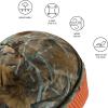 imageBASSDASH Reversible Windproof Fleece Winter Beanie Hats Thick Warm for Men Women Stretchy Fit Unisex Cuffed Knit HatOrangeAutumn Forest