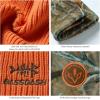 imageBASSDASH Reversible Windproof Fleece Winter Beanie Hats Thick Warm for Men Women Stretchy Fit Unisex Cuffed Knit HatOrangeAutumn Forest