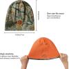imageBASSDASH Reversible Windproof Fleece Winter Beanie Hats Thick Warm for Men Women Stretchy Fit Unisex Cuffed Knit HatOrangeAutumn Forest