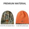 imageBASSDASH Reversible Windproof Fleece Winter Beanie Hats Thick Warm for Men Women Stretchy Fit Unisex Cuffed Knit HatOrangeAutumn Forest