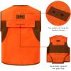 imageBASSDASH Youth Upland Hunting Safety Vest High Visibility Blaze OrangeBrown Water Resistant FV17BrownBlaze Orange