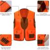 imageBASSDASH Youth Upland Hunting Safety Vest High Visibility Blaze OrangeBrown Water Resistant FV17BrownBlaze Orange