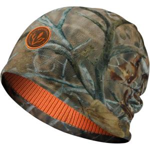imageBASSDASH Reversible Windproof Fleece Winter Beanie Hats Thick Warm for Men Women Stretchy Fit Unisex Cuffed Knit HatOrangeAutumn Forest