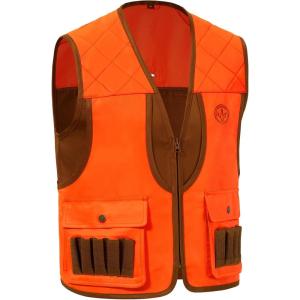 imageBASSDASH Youth Upland Hunting Safety Vest High Visibility Blaze OrangeBrown Water Resistant FV17BrownBlaze Orange
