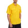 imageBASSDASH UPF 50 Mens Fishing Dress Shirt Button Down Woven Short Sleeve OutdoorAmber