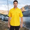 imageBASSDASH UPF 50 Mens Fishing Dress Shirt Button Down Woven Short Sleeve OutdoorAmber