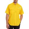 imageBASSDASH UPF 50 Mens Fishing Dress Shirt Button Down Woven Short Sleeve OutdoorAmber