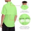 imageBASSDASH UPF 50 Mens Fishing Dress Shirt Button Down Woven Short Sleeve OutdoorApple Green