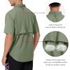 imageBASSDASH UPF 50 Mens Fishing Dress Shirt Button Down Woven Short Sleeve OutdoorCypress