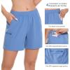 imageBASSDASH Womens 5 Fishing Hiking Quick Dry Cargo Shorts with Zipper Pockets UPF 50 Water Resistant Summer Casual ShortsBlue