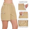 imageBASSDASH Womens 5 Fishing Hiking Quick Dry Cargo Shorts with Zipper Pockets UPF 50 Water Resistant Summer Casual ShortsKhaki