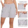 imageBASSDASH Womens 5 Fishing Hiking Quick Dry Cargo Shorts with Zipper Pockets UPF 50 Water Resistant Summer Casual ShortsLight Grey