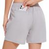 imageBASSDASH Womens 5 Fishing Hiking Quick Dry Cargo Shorts with Zipper Pockets UPF 50 Water Resistant Summer Casual ShortsLight Grey