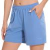 imageBASSDASH Womens 5 Fishing Hiking Quick Dry Cargo Shorts with Zipper Pockets UPF 50 Water Resistant Summer Casual ShortsBlue