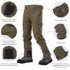 imageBASSDASH Walker Mens Waterproof Breathable Hunting Pants with Silent Outer Fabric for Fishing Turkey UplandKhaki Green