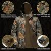 imageBASSDASH Mens Insulated Hunting Hoodie Jacket Softshell Camo Quiet Water Resistant FleeceLined Warm CoatAutumn Forest