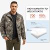 imageBASSDASH Mens Puffy Down Jacket 700FP Packable Water Resistant Puffer Insulated Warm Coat for Hunting Fishing Hiking FS49MGrunge Camo