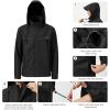 imageBASSDASH Mens Rain Suit Waterproof Breathable Durable Fishing Rain Gear Packable for Hunting Hiking Running Cycling FW12Black