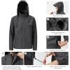 imageBASSDASH Mens Rain Suit Waterproof Breathable Durable Fishing Rain Gear Packable for Hunting Hiking Running Cycling FW12Dark Grey