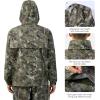 imageBASSDASH Mens Rain Suit Waterproof Breathable Durable Fishing Rain Gear Packable for Hunting Hiking Running Cycling FW12Grunge Camo