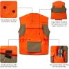imageBASSDASH Multi Pockets Upland Field Bird Hunting Vest Blaze Orange Brown Water Resistant Rip Stop for Men WomenDark KhakiBlaze Orange