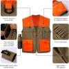 imageBASSDASH Upland Game Field WaterResistant Bird Hunting Vest with Multi Pockets BrownOrange Men Women FV11Dark KhakiBlaze Orange