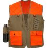 imageBASSDASH Upland Game Field WaterResistant Bird Hunting Vest with Multi Pockets BrownOrange Men Women FV11Dark KhakiBlaze Orange