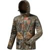 imageBASSDASH Mens Insulated Hunting Hoodie Jacket Softshell Camo Quiet Water Resistant FleeceLined Warm CoatAutumn Forest