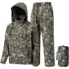 imageBASSDASH Mens Rain Suit Waterproof Breathable Durable Fishing Rain Gear Packable for Hunting Hiking Running Cycling FW12Grunge Camo