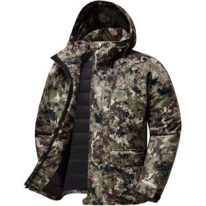 imageBASSDASH Walker Mens Insulated Waterproof Fishing Hunting Jackets Silent Breathable Lightweight Winter Coat for Cold WeatherGrunge Camo
